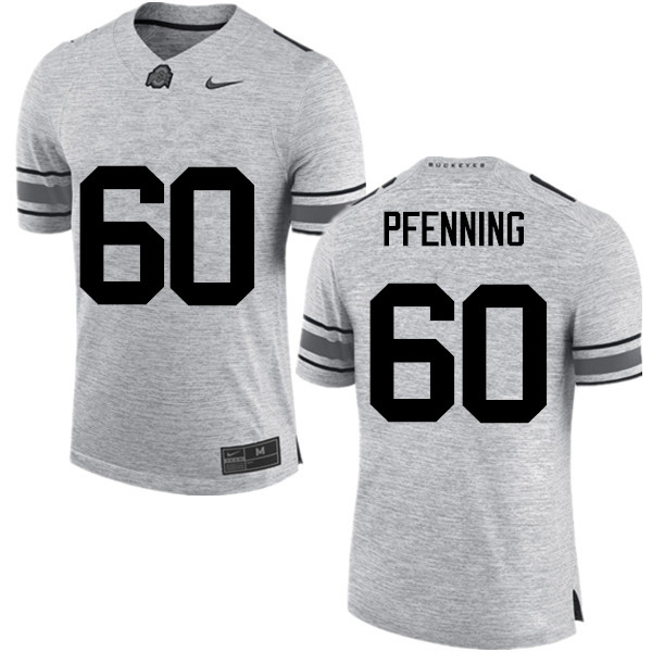 Men Ohio State Buckeyes #60 Blake Pfenning College Football Jerseys Game-Gray